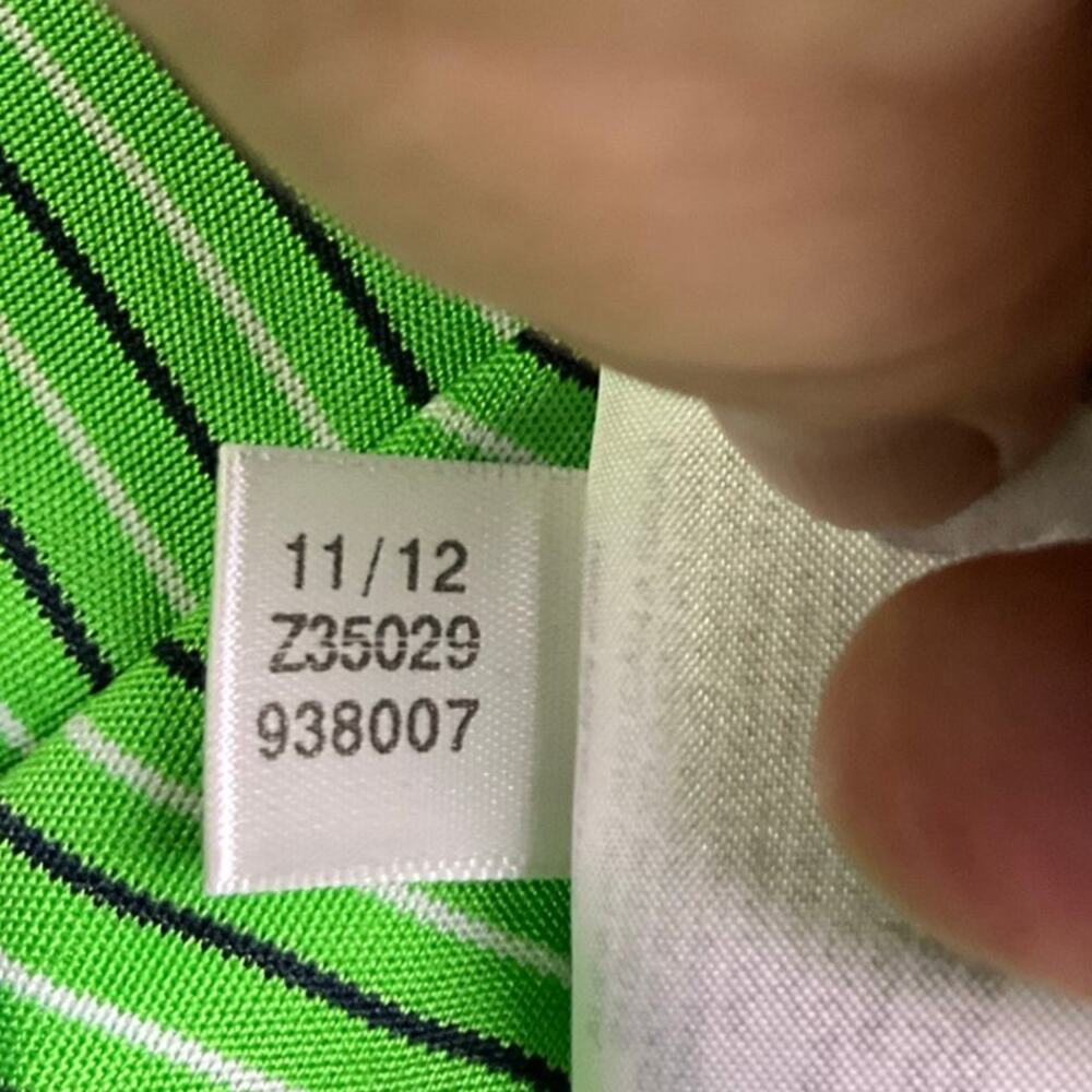 Men's Ashworth Golf Polo Activewear 3XL Green White Black Pin Stripe - Picture 7 of 13
